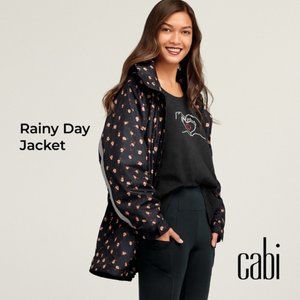 CAbi Black Floral Rainy Day Jacket
